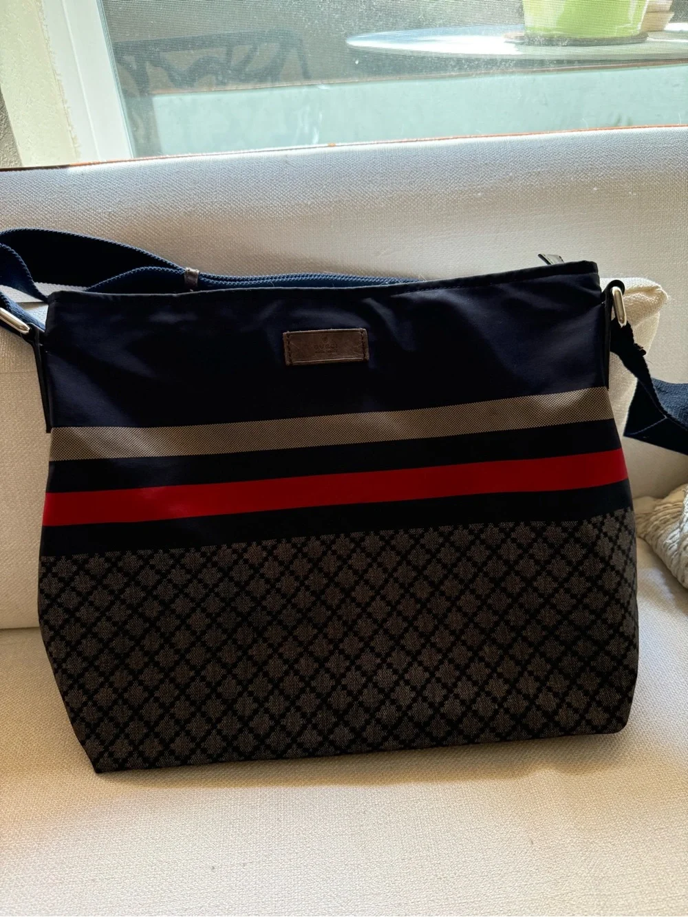 Gucci unisex Messenger Bag in Navy, Red, Gray